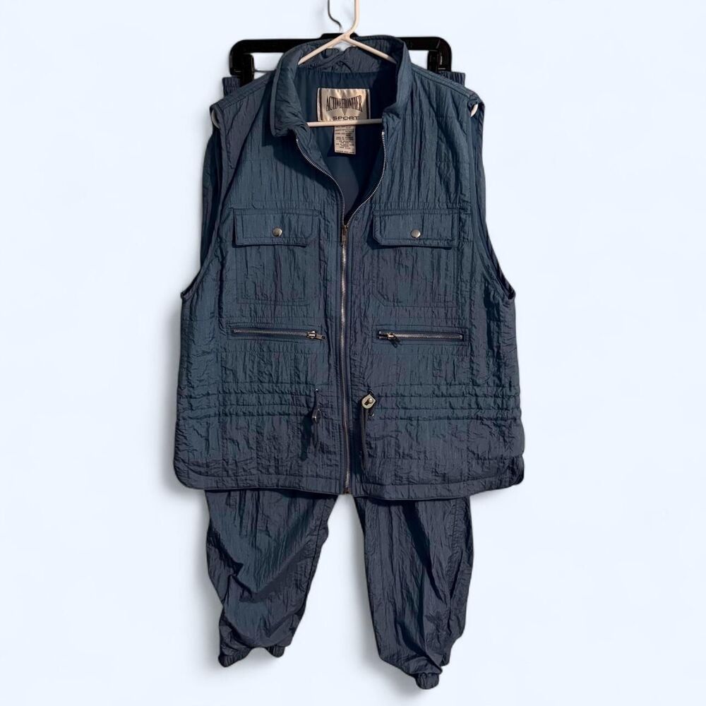 💎 VINTAGE 80s-90s INSULATED ACTIVE FRONTIER VEST & PANTS TRACKSUIT SET
